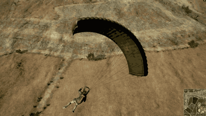 【PUBG】グルグルしながら目的地にパラシュートで向かう