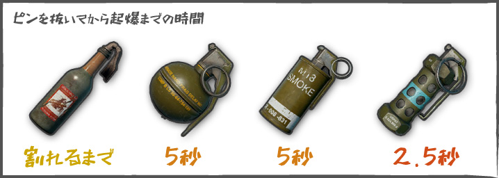 【PUBG】グレネードの起爆時間