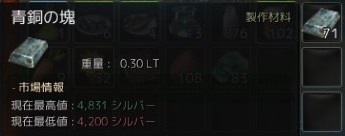 青銅の塊の作り方と その塊を使ったほぼ放置金策について ちもろぐ