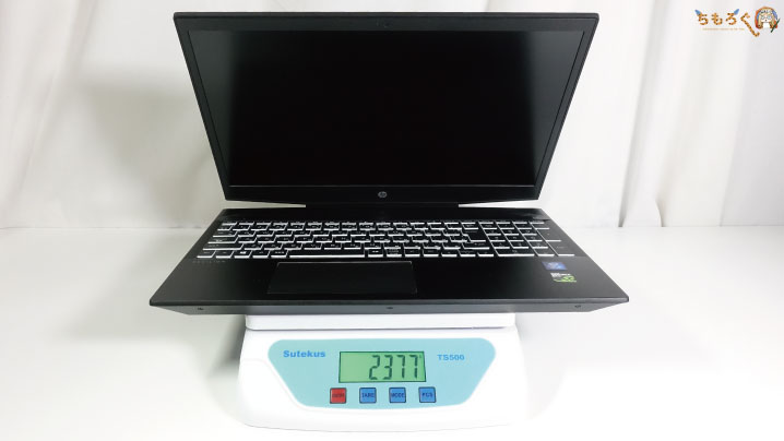 HP Pavilion Gaming 15(スタンダードモデル)の重量