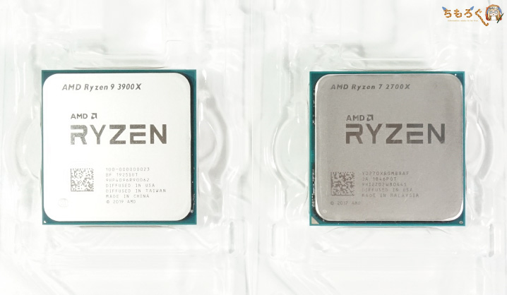 Ryzen 9 3900XとRyzen 7 2700Xを見比べ