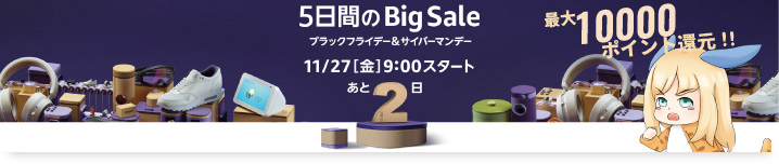 ブラックフライデー & サイバーマンデーセール開催