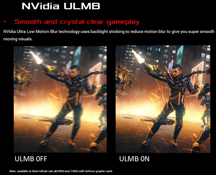 NVIDIA ULMB(Ultra Low Motion Blur)の効果をテスト