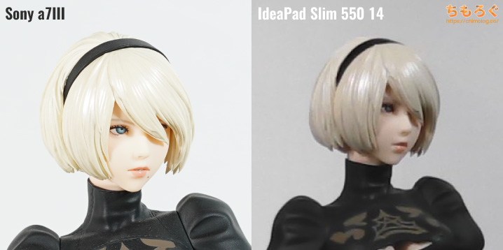 IdeaPad Slim 550 14のウェブカメラの画質