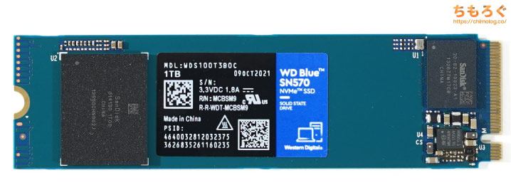 WD Blue SN570 NVMeをレビュー（基板コンポーネント）
