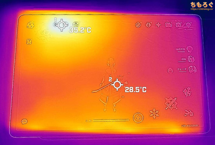 Galaxy Tab S8+ Plusをレビュー（表面温度）