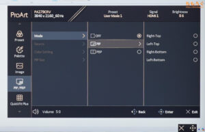 ASUS ProArt PA279CRVをレビュー（OSD設定画面）