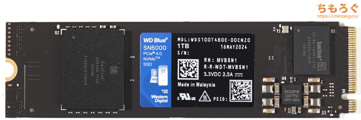 WD Blue SN5000をレビュー（基板コンポーネント）