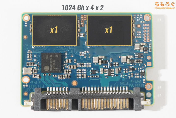 Crucial BX500 2025 分解 NANDメモリの構成