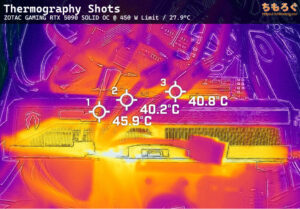 RTX 5090（サーモグラフィー写真）