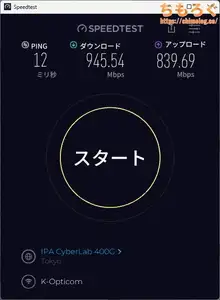 インターネットの速度