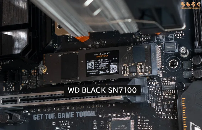 ツクモ G-GEAR（9800X3D）のM.2 SSD