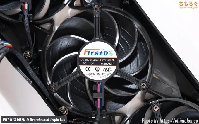 PNY RTX 5070 Ti Overclocked Triple Fan(分解写真)