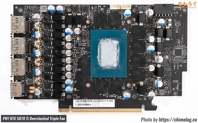 PNY RTX 5070 Ti Overclocked Triple Fan(PCB写真)