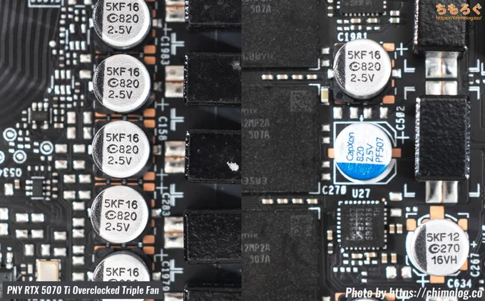PNY RTX 5070 Ti Overclocked Triple Fan(PCB写真)