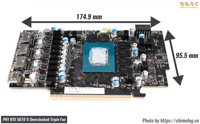 PNY RTX 5070 Ti Overclocked Triple Fan(PCB写真)