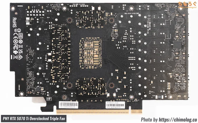 PNY RTX 5070 Ti Overclocked Triple Fan(PCB写真)