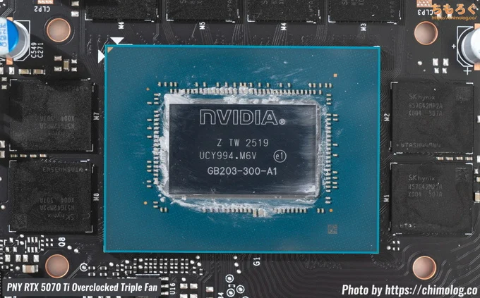 PNY RTX 5070 Ti Overclocked Triple Fan(PCB写真)