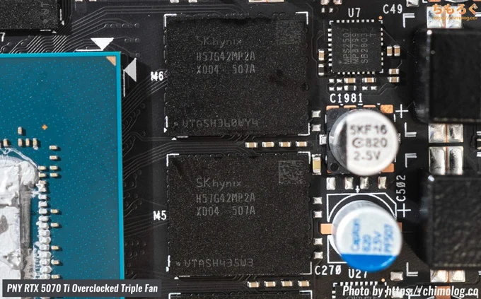 PNY RTX 5070 Ti Overclocked Triple Fan(PCB写真)