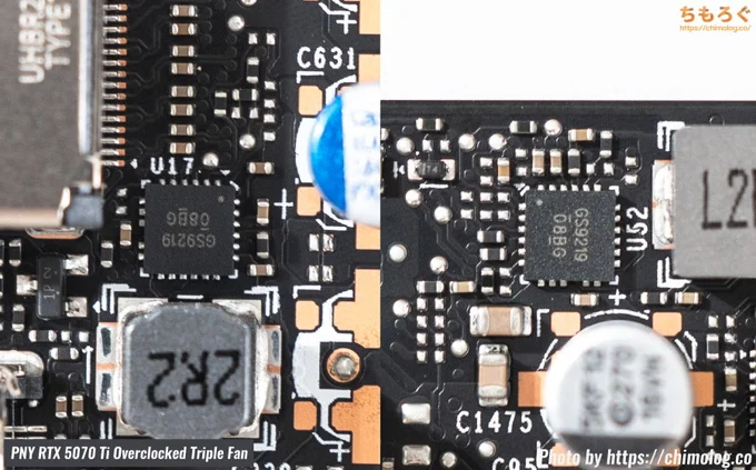 PNY RTX 5070 Ti Overclocked Triple Fan(PCB写真)