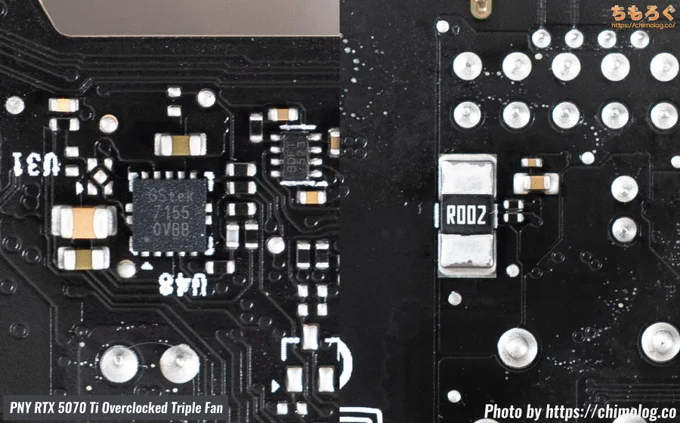 PNY RTX 5070 Ti Overclocked Triple Fan(PCB写真)