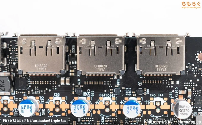 PNY RTX 5070 Ti Overclocked Triple Fan(PCB写真)