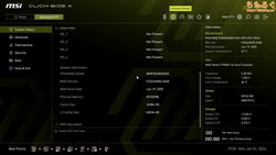 MSI MAG B850 TOMAHAWK MAX（UEFI BIOS画面）