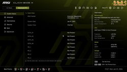 MSI MAG B850 TOMAHAWK MAX（UEFI BIOS画面）