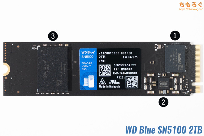 WD Blue SN5100 基板 部品