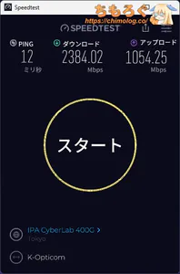 インターネットの速度