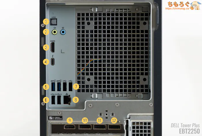 DELL Tower Plus EBT2250のUSBポート