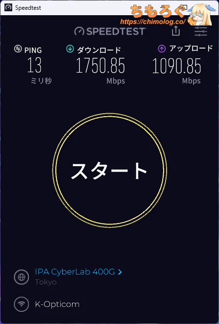 インターネットの速度