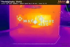 Lenovo LOQ 26ADR10のサーモグラフィー写真